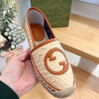 Gucci Unisex GG Interlocking G Espadrille Natural Raffia Leather Round (4)