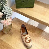 Gucci Unisex GG Interlocking G Espadrille Natural Raffia Leather Round (4)