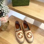 Gucci Unisex GG Interlocking G Espadrille Natural Raffia Leather Round – Image 2