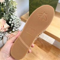 Gucci Unisex GG Interlocking G Espadrille Natural Raffia Leather Round Flat Sandal (1)
