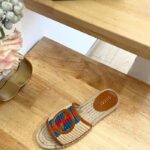 Gucci Unisex GG Interlocking G Espadrille Natural Raffia Leather Round Flat Sandal – Bild 5