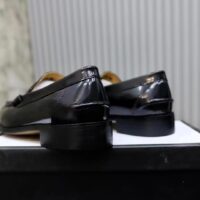 Gucci Unisex GG Interlocking G Loafer Black Leather Flat 1.5 CM Heel (6)