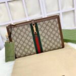 Gucci Unisex GG Jackie 1961 Pouch Beige Ebony GG Supreme Canvas Zipper Closure - Image 3