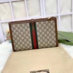 Gucci Unisex GG Jackie 1961 Pouch Beige Ebony GG Supreme Canvas Zipper Closure - Image 4