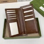 Gucci Unisex GG Long Wallet Interlocking G Beige Ebony GG Supreme Canvas - immagine 5