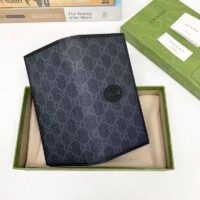 Gucci Unisex GG Long Wallet Interlocking G Black GG Supreme Canvas (1)