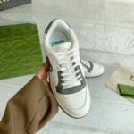 Gucci Unisex GG MAC80 Sneaker Off White Grey Leather Round Toe Rubber Flat – Bild 9