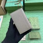 Gucci Unisex GG Marmont Card Case Wallet Double G Taupe Leather - Imagen 3