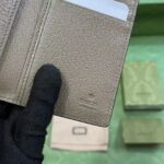 Gucci Unisex GG Marmont Card Case Wallet Double G Taupe Leather - Imagen 10