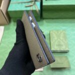 Gucci Unisex GG Marmont Card Case Wallet Double G Taupe Leather - Imagen 7