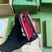 Gucci Unisex GG Marmont Card Case Wallet Pink GG Matelassé Leather Double G (6)