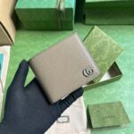 Gucci Unisex GG Marmont Card Case Wallet Taupe Leather Double G - Imagen 2