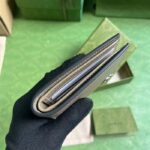 Gucci Unisex GG Marmont Card Case Wallet Taupe Leather Double G - Imagen 5