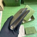 Gucci Unisex GG Marmont Card Case Wallet Taupe Leather Double G - Imagen 4