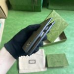 Gucci Unisex GG Marmont Card Case Wallet Taupe Leather Double G - Imagen 8