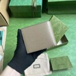 Gucci Unisex GG Marmont Card Case Wallet Taupe Leather Double G - Imagen 3