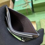 Gucci Unisex GG Marmont Card Case Wallet Taupe Leather Double G Marmont - immagine 4