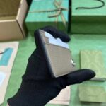 Gucci Unisex GG Marmont Card Case Wallet Taupe Leather Double G Marmont - immagine 9