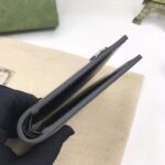 Gucci Unisex GG Marmont Leather Bi-Fold Wallet Black Smooth Leather Double G - Image 7