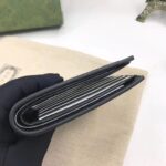 Gucci Unisex GG Marmont Leather Bi-Fold Wallet Black Smooth Leather Double G - Image 8