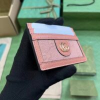 Gucci Unisex GG Ophidia Card Case Pink GG Canvas Double G Four Card Slots (3)