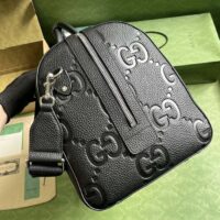 Gucci Unisex GG Small Duffle Bag Black Jumbo Leather (2)