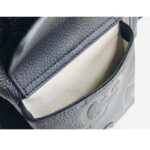 Gucci Unisex Jumbo GG Small Backpack Black Leather Cotton Linen Lining - Image 6