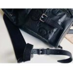 Gucci Unisex Jumbo GG Small Backpack Black Leather Cotton Linen Lining - Image 9