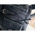 Gucci Unisex Jumbo GG Small Backpack Black Leather Cotton Linen Lining - Image 8