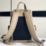 Gucci Unisex Jumbo GG Small Backpack Taupe Leather Cotton Linen Lining - immagine 3