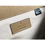 Gucci Unisex Jumbo GG Small Backpack Taupe Leather Cotton Linen Lining - immagine 10