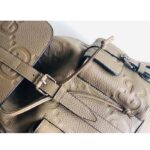 Gucci Unisex Jumbo GG Small Backpack Taupe Leather Cotton Linen Lining - immagine 6