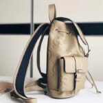 Gucci Unisex Jumbo GG Small Backpack Taupe Leather Cotton Linen Lining - immagine 4