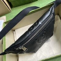 Gucci Unisex Jumbo GG Small Belt Bag Black Leather Zip Closure (1)