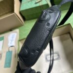 Gucci Unisex Jumbo GG Small Belt Bag Black Leather Zip Closure - Image 6