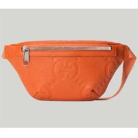 Gucci Unisex Jumbo GG Small Belt Bag Orange Leather Zip Closure (1)