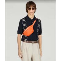 Gucci Unisex Jumbo GG Small Belt Bag Orange Leather Zip Closure (1)
