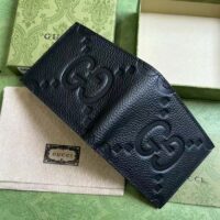 Gucci Unisex Jumbo GG Wallet Black Leather Moiré Lining (3)