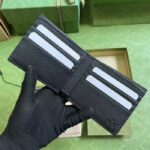 Gucci Unisex Jumbo GG Wallet Black Leather Moiré Lining - Bild 6