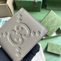 Gucci Unisex Jumbo GG Wallet Taupe Leather Moiré Lining (10)