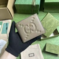 Gucci Unisex Jumbo GG Wallet Taupe Leather Moiré Lining (10)