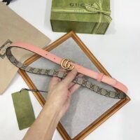 Gucci Unisex Marmont Reversible Thin Belt Beige Ebony GG Supreme Canvas (6)