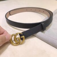 Gucci Unisex Marmont Reversible Thin Belt Black Leather Double G Buckle (7)