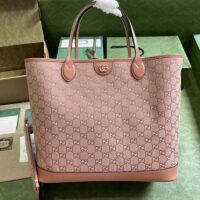 Gucci Unisex Ophidia GG Large Tote Bag Pink GG Canvas Double G (2)
