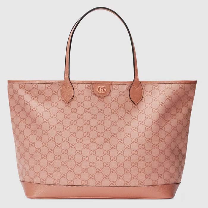Gucci Unisex Ophidia GG Large Tote Bag Pink GG Canvas Double G