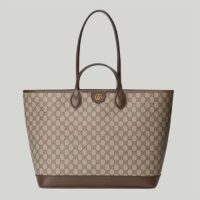 Gucci Unisex Ophidia Large Tote Bag Beige Ebony GG Supreme Canvas (1)