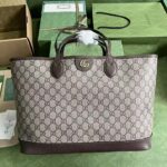 Gucci Unisex Ophidia Large Tote Bag Beige Ebony GG Supreme Canvas – Image 2