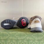 Gucci Unisex Run Sneaker Grey Brown Suede Interlocking G Bi-Color Rubbe Low Heel – Image 9