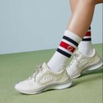 Gucci Unisex Run Sneaker White Suede Interlocking G Bi-Color Rubbe Low Heel - Image 11