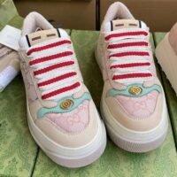 Gucci Unisex Screener Sneaker Pink GG Canvas Bi-Color Chunky Laces (11)